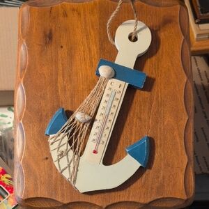 Coastal Anchor Wall Art with Thermometer